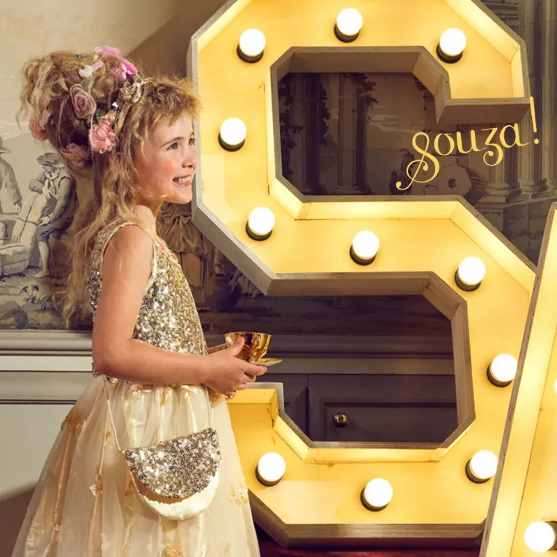 Souza! Borsa a spalla dorata con paillettes Angelique per bambino