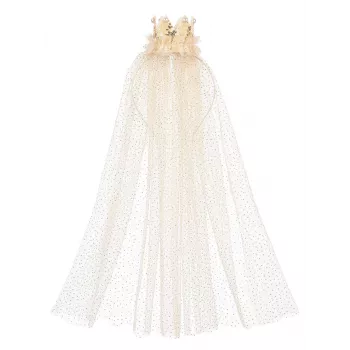 Souza! Cerchietto tiara Chava con velo in tulle e mini corona dorata