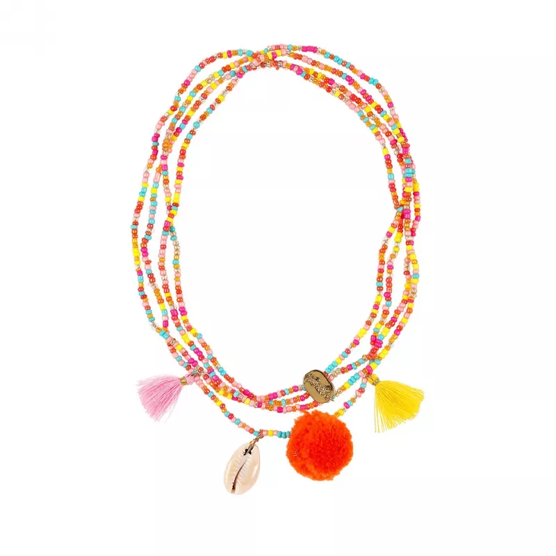 Souza! Collana di perle multicolore con charm Sylvie - 4 fili per bambini piccoli