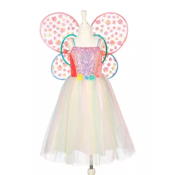 SOUZA! Set costume fata farfalla Flora vestito e ali 8-10 anni