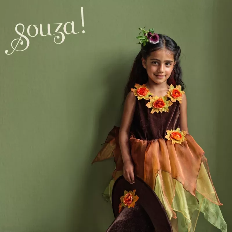 Souza! Vestito costume strega Sabrina con gonna in tulle e cappello per bambina 5-7 anni