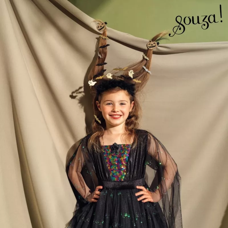SOUZA! Vestito costume strega Agatha con luci LED per bambina 5-7 anni