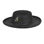 Souza! Cappello moschettiere Vega - nero con piuma rossa e finiture dorate