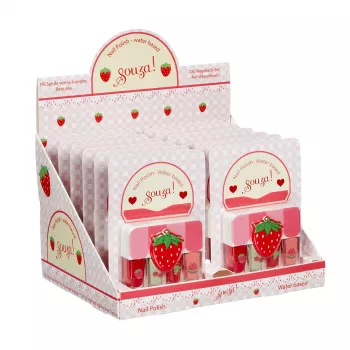 Souza! Set smalto per unghie per bambini - 4 smalti ad acqua peel-off alla frutta, confezione regalo
