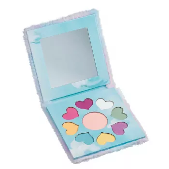 Souza! Palette ombretti per bambini con specchio in custodia peluche unicorno, 9 tonalità