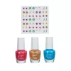 SOUZA! Set smalto per unghie Galaxy per bambini - 3 smalti ad acqua peel-off con adesivi