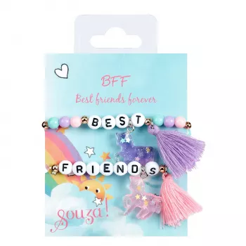 Souza! Bracciali dell'amicizia con perline per bambina, 2 pezzi BFF
