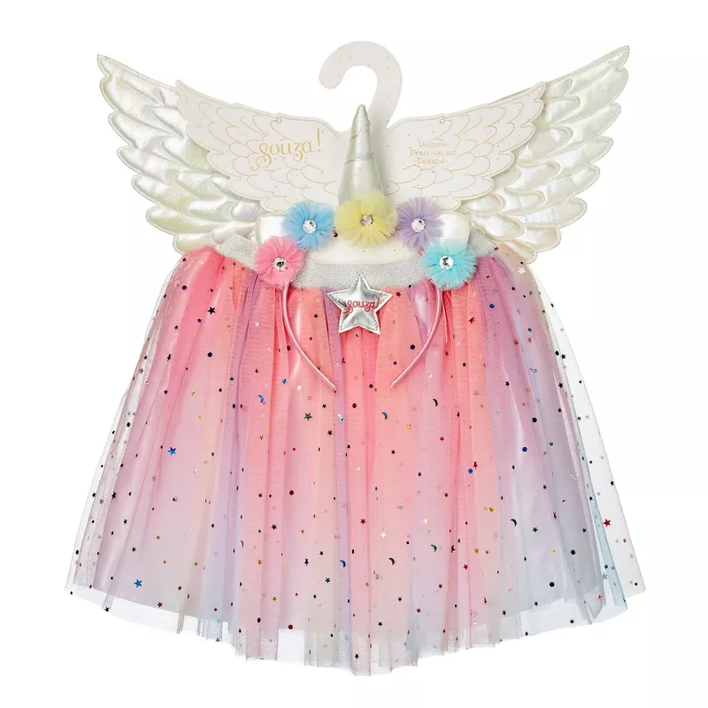 Souza! Set costume fata Celestia 3 pezzi: gonna, cerchietto, ali per bambina 3-4 anni