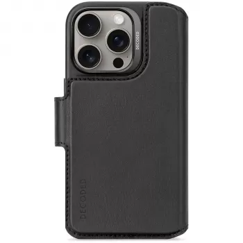 Decoded Leather Detachable Wallet per iPhone 16 Pro - nero