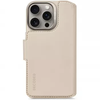 Decoded Leather Detachable Wallet Case per iPhone 16 Pro compatibile MagSafe (Clay)