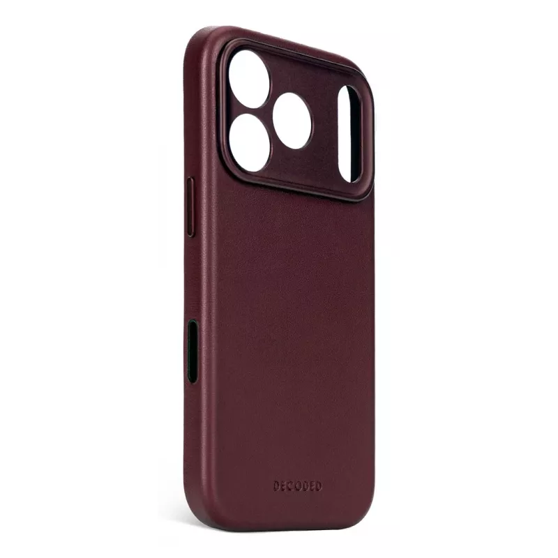 Decoded copertina posteriore in pelle per iPhone 17 Pro Max compatibile MagSafe - Dark Ruby