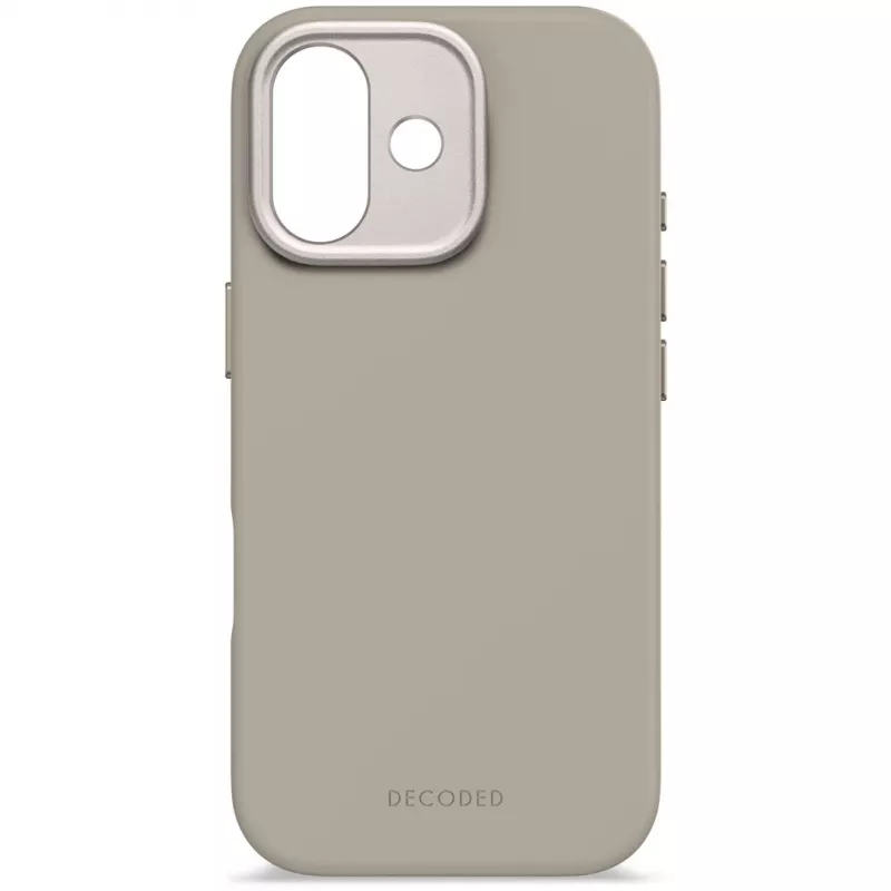 Decoded Back Cover in silicone antimicrobico per iPhone 17 compatibile MagSafe tortora