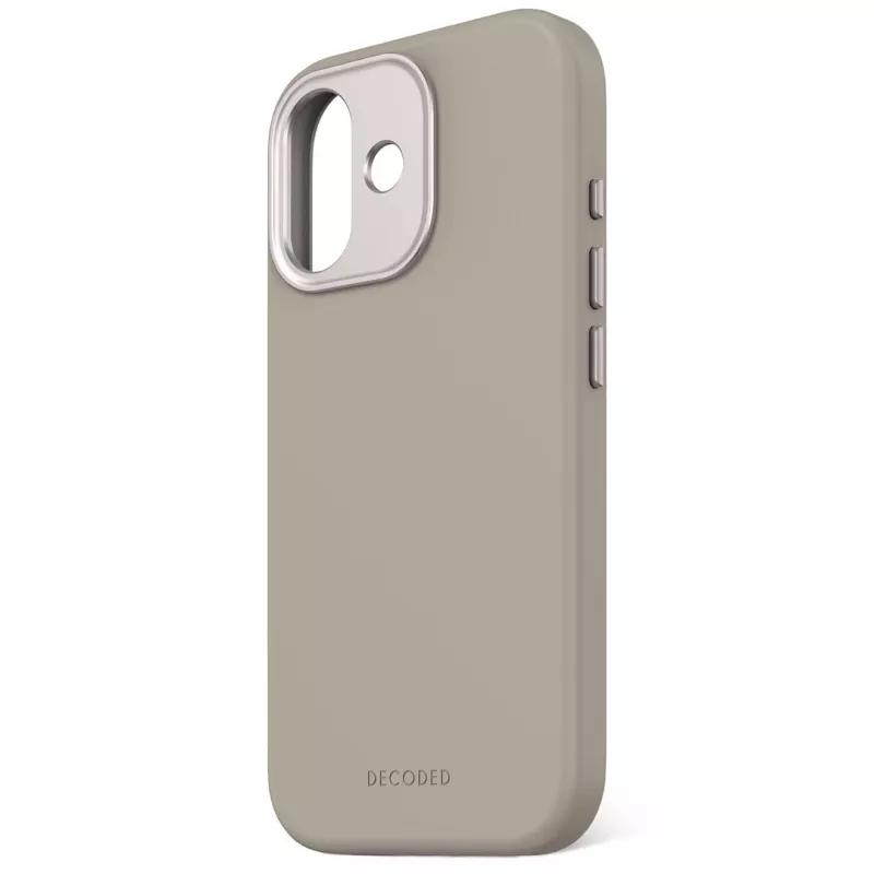 Decoded Back Cover in silicone antimicrobico per iPhone 17 compatibile MagSafe tortora