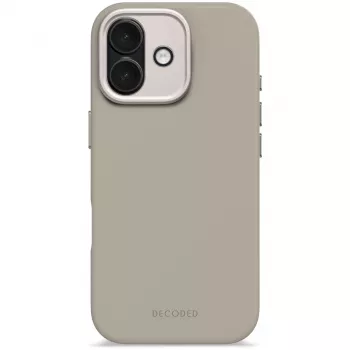 Decoded Back Cover in silicone antimicrobico per iPhone 17 compatibile MagSafe tortora
