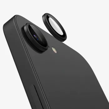 Spigen Optik Pro Glas.tR EZ Fit Protezione fotocamera confezione da 2 per iPhone 16E/17E nero