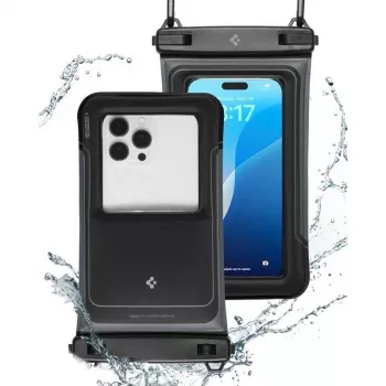 SPIGEN A611P custodia universale impermeabile galleggiante 2 pezzi nero opaco