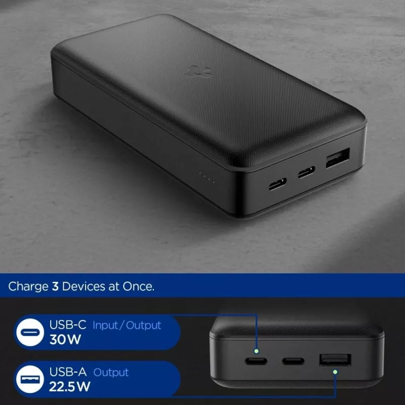 Spigen EA3020 power bank 20000 mAh 30W nero