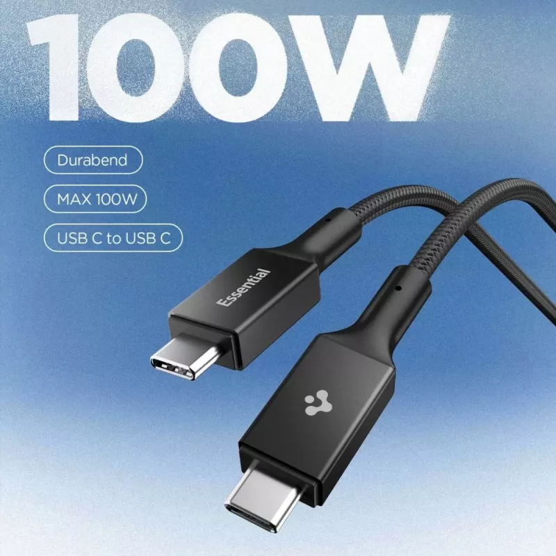 Spigen EB10010CC Essential cavo USB-C a USB-C 100W 1m nero