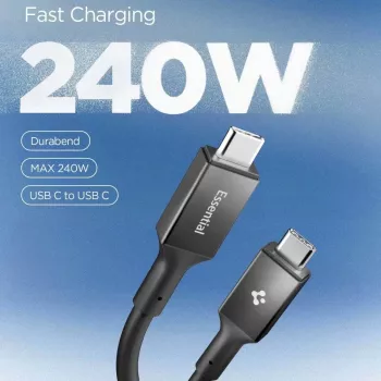 SPIGEN EB24012CC Essential cavo USB-C a USB-C 240W 120cm nero