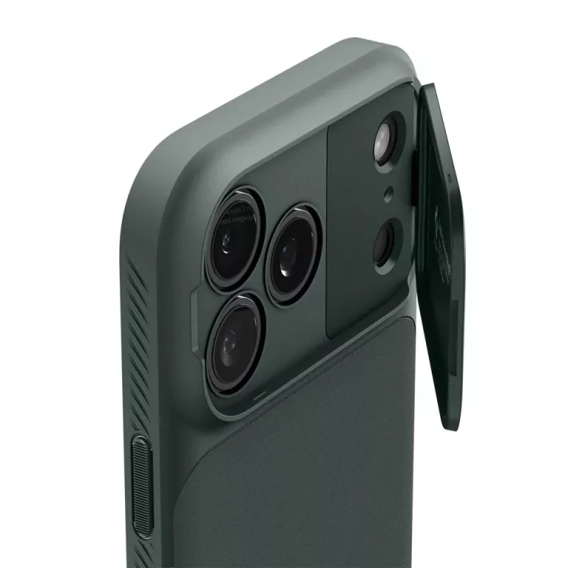 Spigen Optik Armor MagFit cover per iPhone 17 Pro Max, compatibile MagSafe, Abyss Green (ACS09901)
