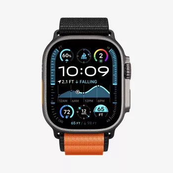 Spigen WBF1 cinturino per Apple Watch 8 / 9 / 10 / 11 / SE / Ultra (44 / 45 / 46 / 49 mm) nero/arancione