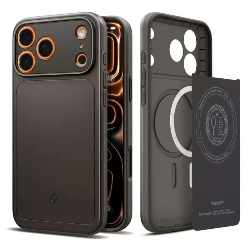 Custodia Spigen Thin Fit Mag MagSafe per iPhone 17 Pro Max (Gunmetal)
