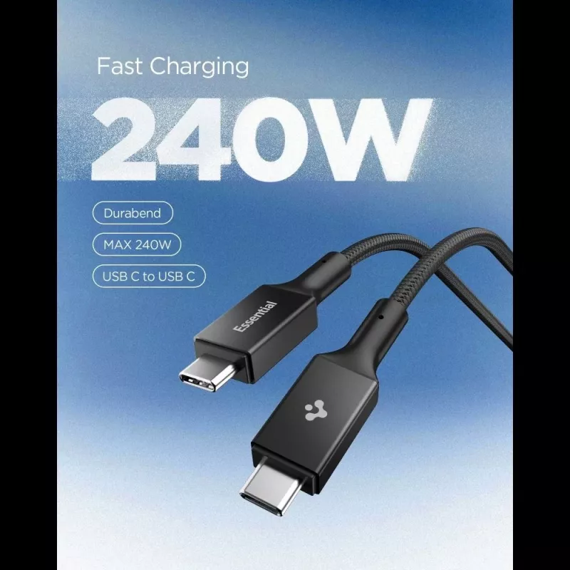 SPIGEN EB24015CC Essential cavo USB-C a USB-C 240W 150cm nero