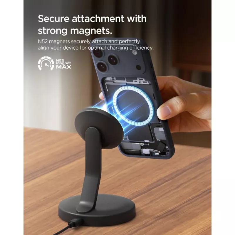 SPIGEN EF151MS Essential Magnetic MagSafe Wireless Charger 15W nero