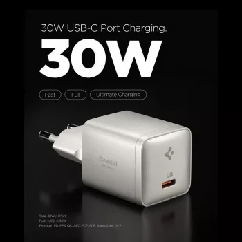 SPIGEN EE301EU-GAN Essential Caricatore da rete a 1 porta 30W Titanio naturale