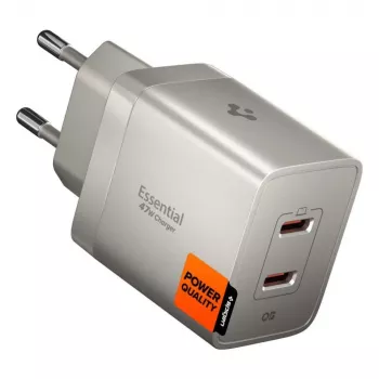 SPIGEN EE472EU-GAN Essential caricabatterie da rete 2 porte 47W Natural Titanium