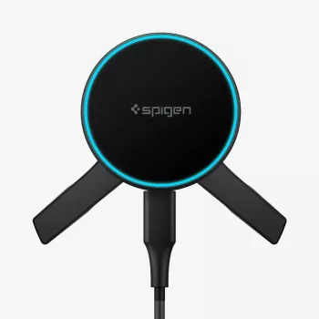 SPIGEN EV15MAQ Essential supporto auto magnetico MagSafe per bocchetta di aerazione con ricarica wireless 15W Qi2 nero