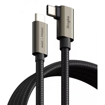 RINGKE cavo USB 3.2 Gen 2x2 Type-C 90 gradi PD 240W 200cm nero