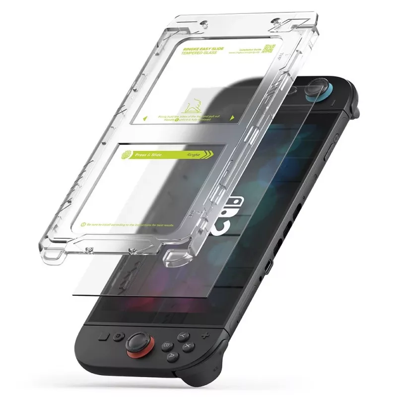 Ringke Easy Slide confezione da 2 vetro temperato pellicola protettiva per display per Nintendo Switch 2 clear