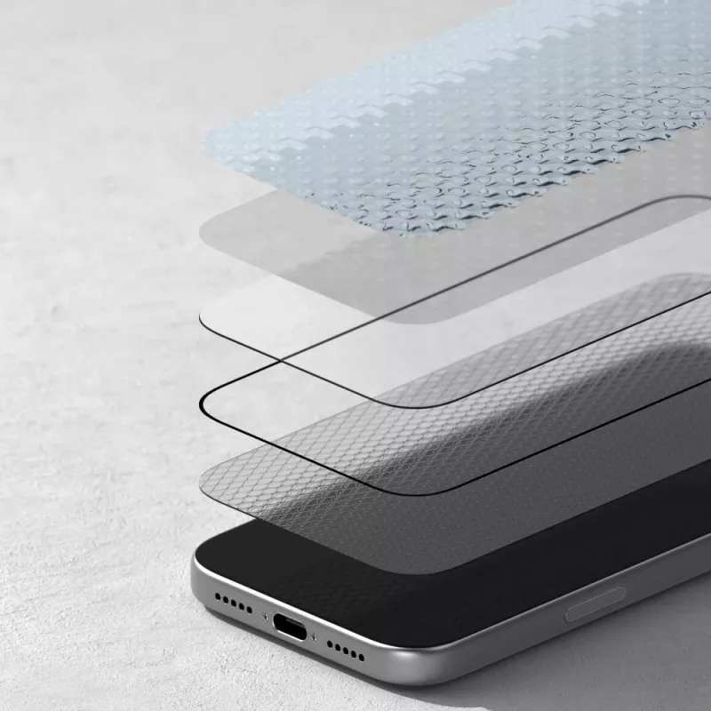 Ringke Easy Slide Pellicola protettiva antiriflesso in vetro temperato per iPhone 17 Pro Max, nera