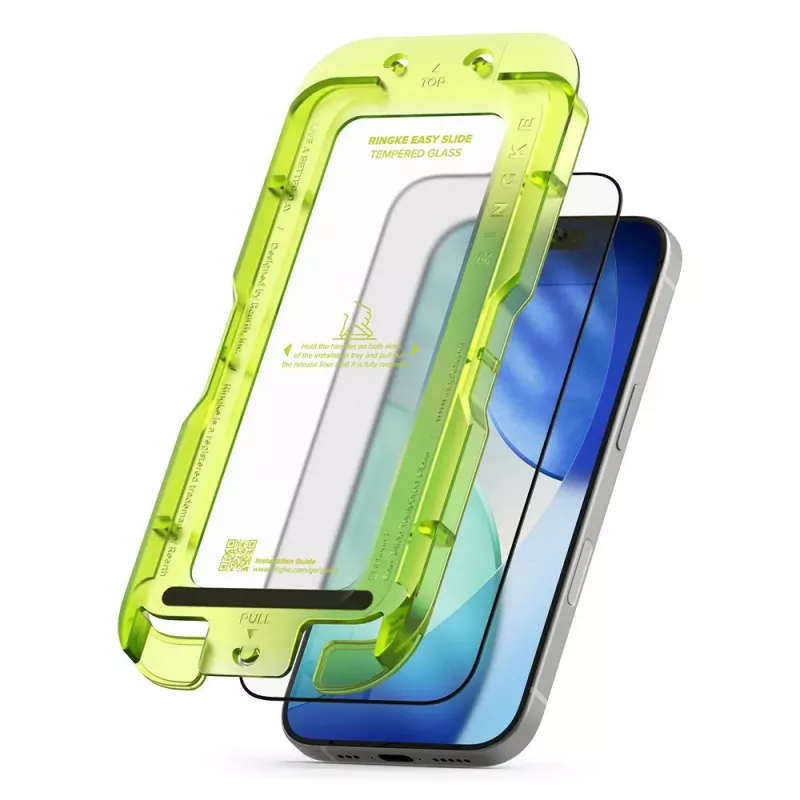 Ringke Easy Slide vetro temperato pellicola protettiva per display confezione da 2 per Apple iPhone 17 - nero