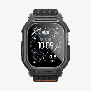 Spigen Rugged Armor e vetro temperato Apple Watch Ultra 1 / 2 / 3 (49 mm) nero opaco