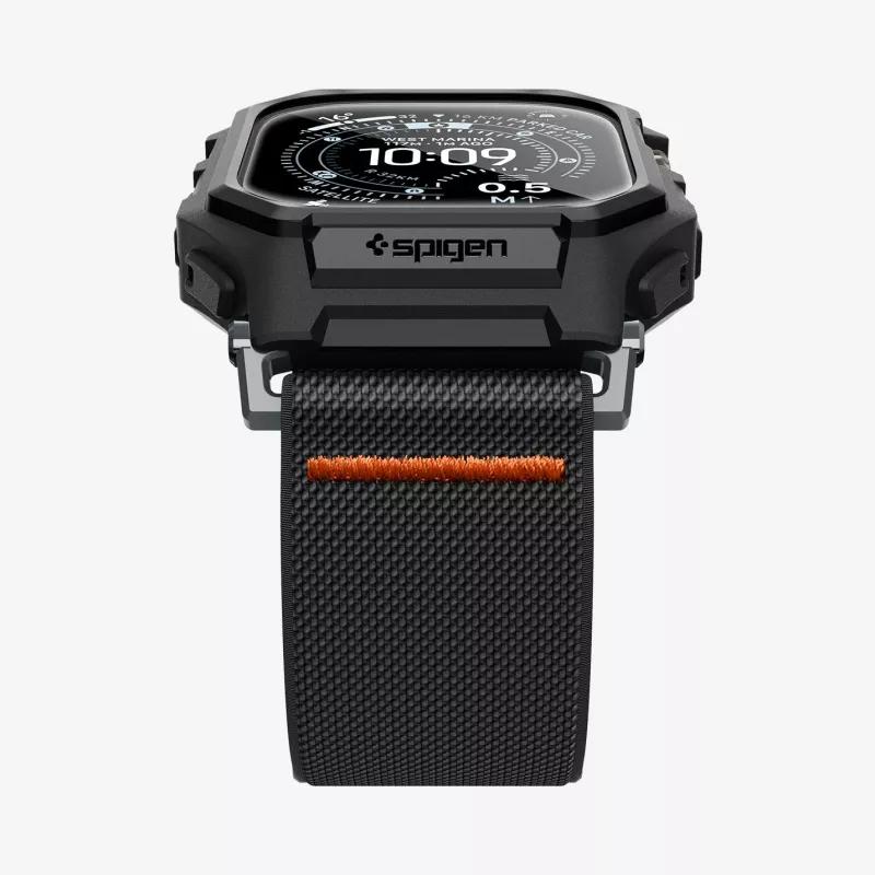 Spigen Rugged Armor e vetro temperato Apple Watch Ultra 1 / 2 / 3 (49 mm) nero opaco