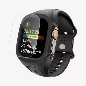 SPIGEN Liquid Air Pro e vetro temperato Apple Watch Ultra 1 / 2 / 3 (49 mm) nero