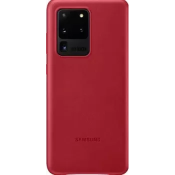 Samsung Galaxy S20 Ultra Leather Cover rossa