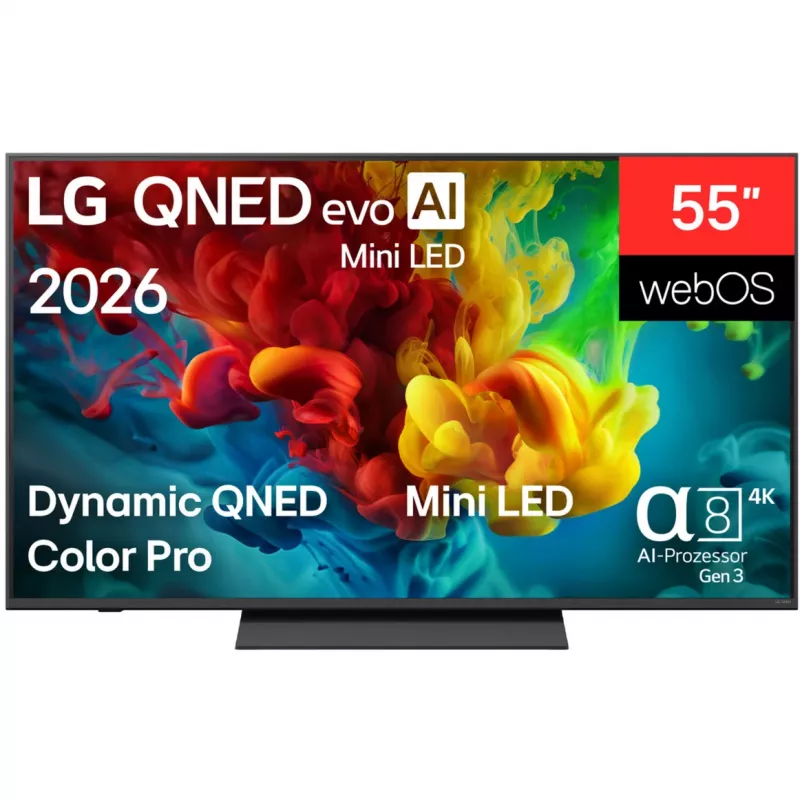 LG 55QNED83B6A TV Smart QNED 4K 55 pollici con Mini LED e processore α7 Gen5 AI