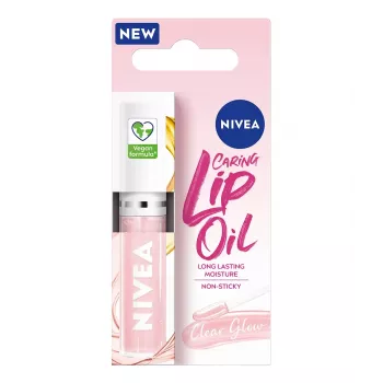 NIVEA Caring Lip Oil Clear Glow Olio labbra idratante 5,5 ml