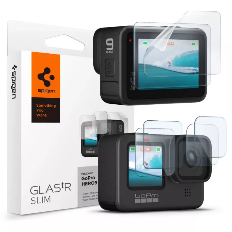 Spigen Glas.TR Slim + Film kit protezione schermo e lente 2 set per GoPro Hero 12/11/10/9 (2 set)