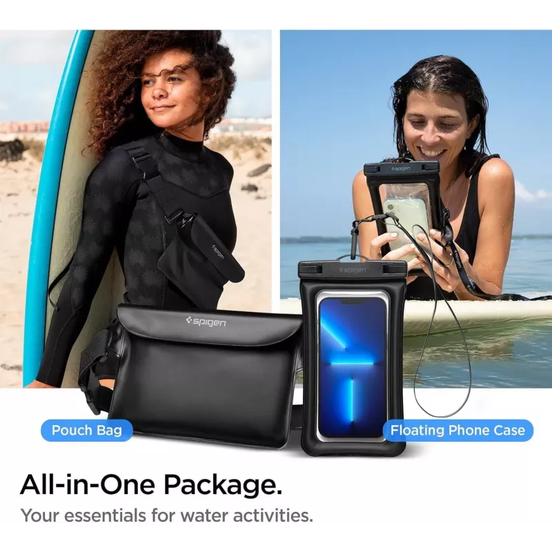 Spigen A621 custodia impermeabile universale e marsupio nero
