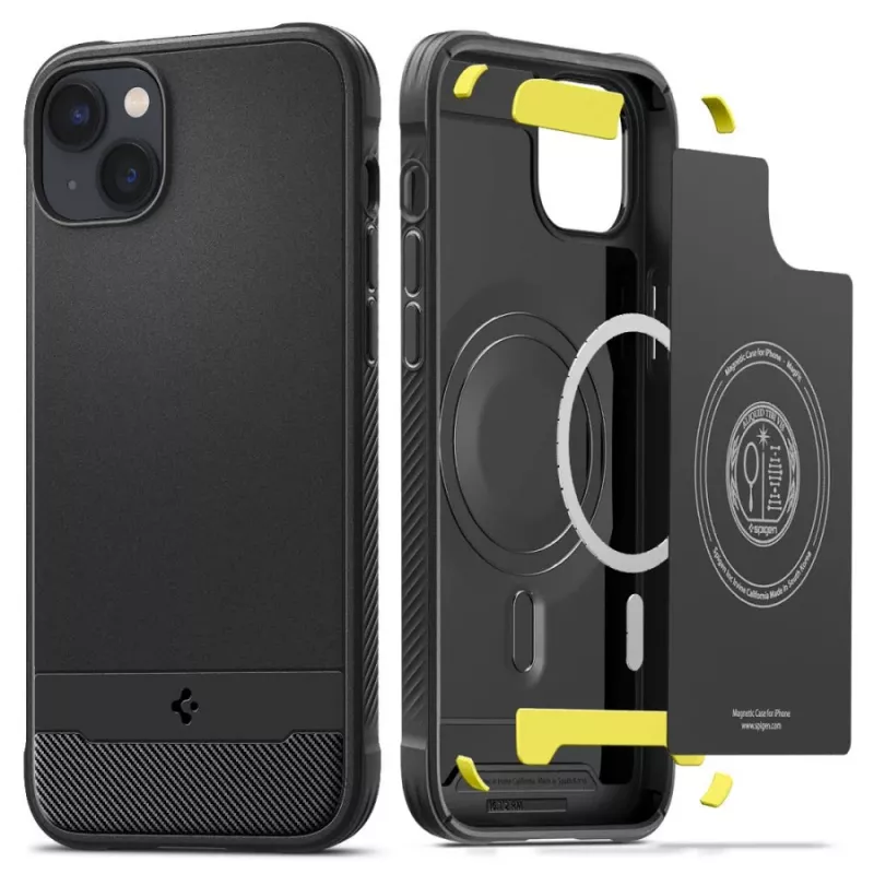 Spigen Rugged Armor Mag compatibile MagSafe custodia per iPhone 14 nero opaco