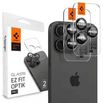 Spigen Optik.TR EZ Fit protezione fotocamera confezione da 2 per iPhone 14 Pro / 14 Pro Max - nero