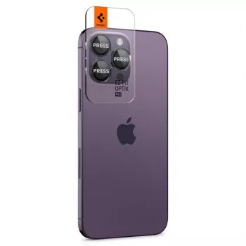 Spigen Optik.TR EZ Fit protezione fotocamera confezione da 2 per iPhone 14 Pro / 14 Pro Max - nero