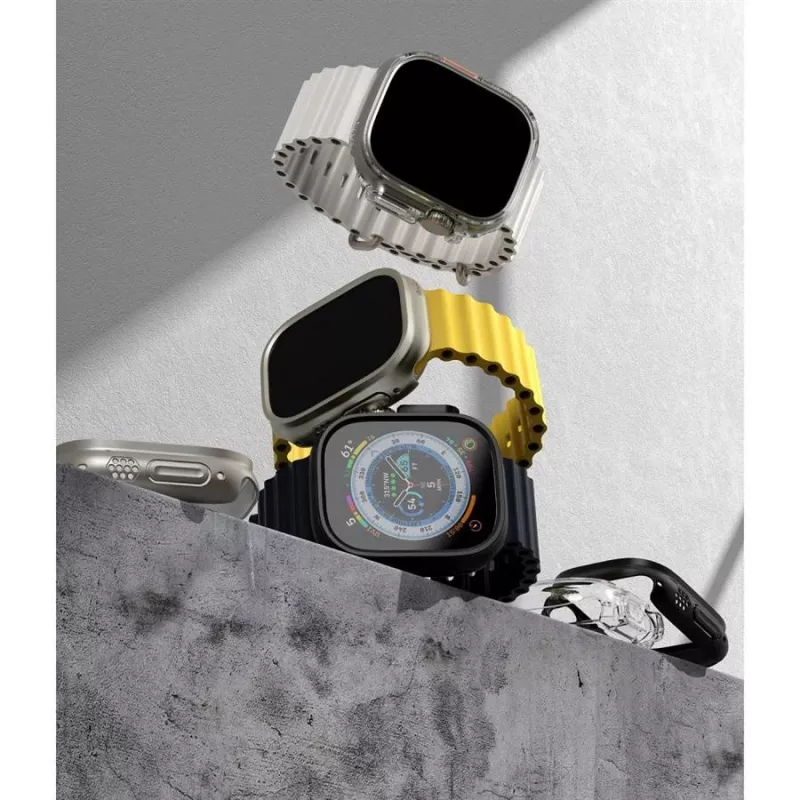 Ringke Slim Confezione da 2 Apple Watch Ultra (49 mm) Clear & Titanium Grey