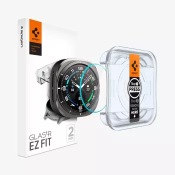 Spigen Glas.tR EZ Fit Pellicola protettiva in vetro temperato per Samsung Galaxy Watch Ultra (47mm) - confezione da 2 - chiaro