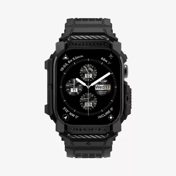 SPIGEN Rugged Armor Pro Apple Watch 10/11 (42 mm) Matte Black custodia con cinturino integrato