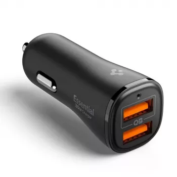 SPIGEN Essential EV302 Caricatore da auto 2 porte 30W nero